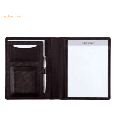 Alassio Schreibmappe Bormio A5 Leder schwarz Alassio Schreibmappe Bormio A5 Leder schwarz