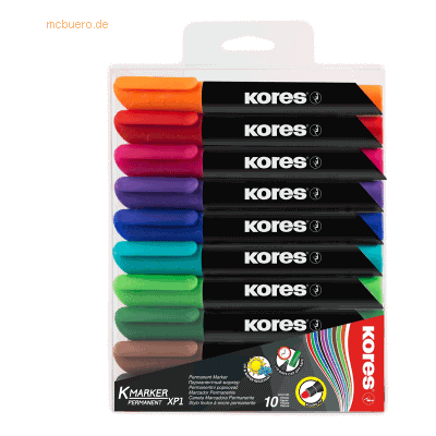 Kores Permanentmarker XP1 3mm Rundspitze Set mit 10 Farben Kores Permanentmarker XP1 3mm Rundspitze Set mit 10 Farben