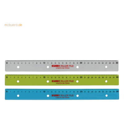 20 x Kum Lineal L03 Ruler File zum Abheften 30cm farbig sortiert 20 x Kum Lineal L03 Ruler File zum Abheften 30cm farbig sortiert
