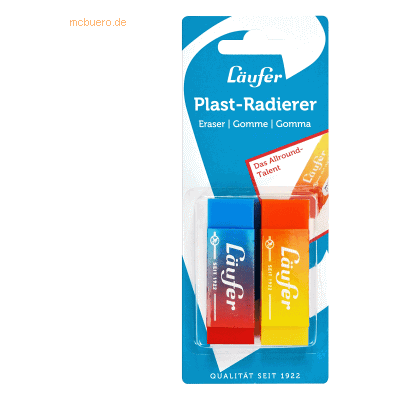 12 x Läufer Radiergummi Kusntstoff VE=2 Stück 12 x Läufer Radiergummi Kusntstoff VE=2 Stück