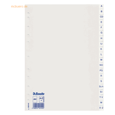 10 x Esselte Register A4 A-Z weiß 10 x Esselte Register A4 A-Z weiß