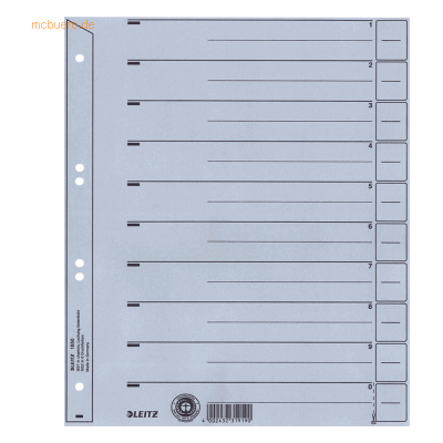 Leitz Trennblätter A4 200g/qm grau VE=25 Stück Leitz Trennblätter A4 200g/qm grau VE=25 Stück