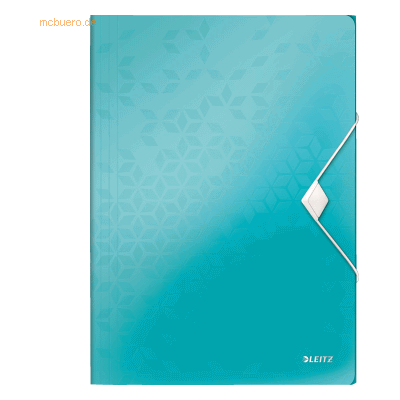 10 x Leitz Eckspannmappe Wow A4 PP mit Klappen eisblaumetallic 10 x Leitz Eckspannmappe Wow A4 PP mit Klappen eisblaumetallic