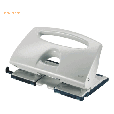 Leitz Doppellocher 40 Blatt mit Anschlagschiene grau Leitz Doppellocher 40 Blatt mit Anschlagschiene grau