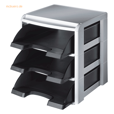 Leitz Briefablage-Set A4 3 Briefkörbe schwarz Leitz Briefablage-Set A4 3 Briefkörbe schwarz