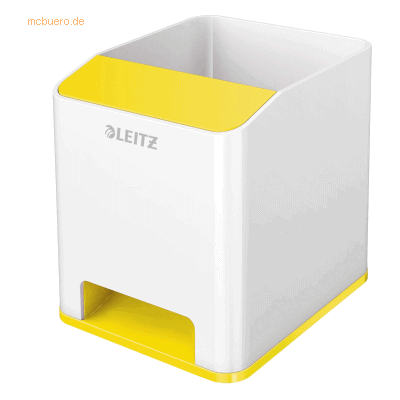 Leitz Stifteköcher Wow Duo Colour Sound weiß/gelb Leitz Stifteköcher Wow Duo Colour Sound weiß/gelb