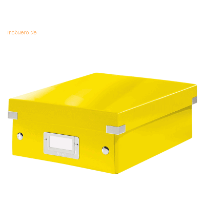 Leitz Organisationsbox Click & Store Wow Klein Graukarton gelb Leitz Organisationsbox Click & Store Wow Klein Graukarton gelb