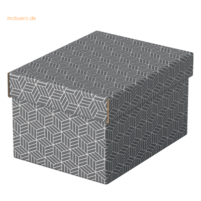 Esselte Aufbewahrungsbox Home Klein mit Deckel Wellpappe VE=3 Stück gr Esselte Aufbewahrungsbox Home Klein mit Deckel Wellpappe VE=3 Stück gr