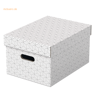 Esselte Aufbewahrungsbox Home Medium mit Deckel Wellpappe VE=3 Stück w Esselte Aufbewahrungsbox Home Medium mit Deckel Wellpappe VE=3 Stück w