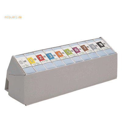 Leitz Orgacolor Depot-Aufstellschachtel für Ziffernsignale gefüllt 0-9 Leitz Orgacolor Depot-Aufstellschachtel für Ziffernsignale gefüllt 0-9
