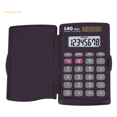Leo Taschenrechner 8-stellig Batterie/Solar schwarz Leo Taschenrechner 8-stellig Batterie/Solar schwarz