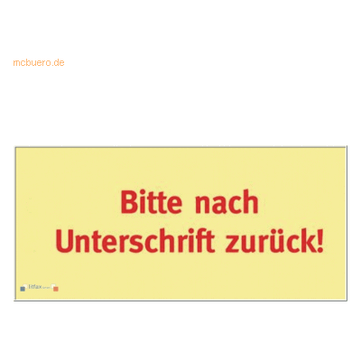 Litfax Haftnotizen 75x35mm gelb 'Bitte nach Unterschrift zurück!' 1PG Litfax Haftnotizen 75x35mm gelb 'Bitte nach Unterschrift zurück!' 1PG