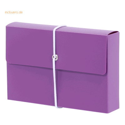 12 x M+M Karteibox A7 mit Gummiband gefüllt berry-violett 12 x M+M Karteibox A7 mit Gummiband gefüllt berry-violett