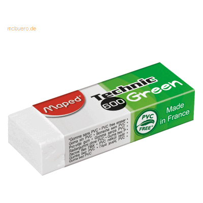 20 x Maped Radierer Technic 600 Green frei von PVC 20 x Maped Radierer Technic 600 Green frei von PVC