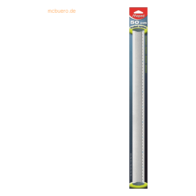 Maped Flachlineal eloxiertes Aluminium 50 cm silber mit blauen Endaufs Maped Flachlineal eloxiertes Aluminium 50 cm silber mit blauen Endaufs