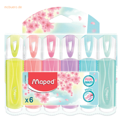 Maped Textmarker Fluo Peps Pastel Pastell-Töne sortiert VE=6 Stück Bli Maped Textmarker Fluo Peps Pastel Pastell-Töne sortiert VE=6 Stück Bli