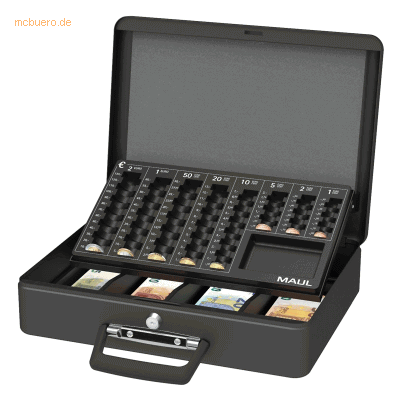 Maul Geldkassette mit Euro-Zähl-Einsatz 37x29x12cm schwarz Maul Geldkassette mit Euro-Zähl-Einsatz 37x29x12cm schwarz