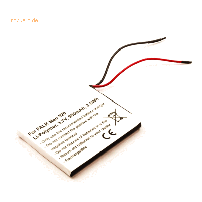 k.A. Akku für Falk Neo 520 Li-Pol 3,7 Volt 950 mAh schwarz k.A. Akku für Falk Neo 520 Li-Pol 3,7 Volt 950 mAh schwarz