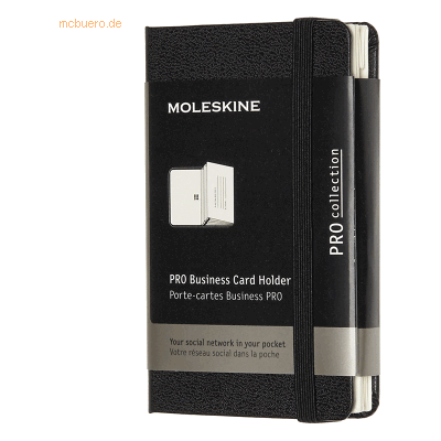 Moleskine Visitenkartenmappe Pro Fach XS 6,5x10,5cm Hardcover 2 Fächer Moleskine Visitenkartenmappe Pro Fach XS 6,5x10,5cm Hardcover 2 Fächer