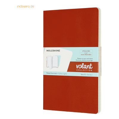 Moleskine Notizheft Volant Large A5 liniert Softcover VE=2 Stück koral Moleskine Notizheft Volant Large A5 liniert Softcover VE=2 Stück koral