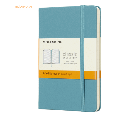 Moleskine Notizbuch Pocket A6 liniert Hardcover 96 Blatt riffblau Moleskine Notizbuch Pocket A6 liniert Hardcover 96 Blatt riffblau