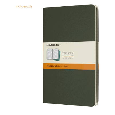 Moleskine Notizheft Cahier Large A5 liniert Kartoneinband VE=3 Stück m Moleskine Notizheft Cahier Large A5 liniert Kartoneinband VE=3 Stück m