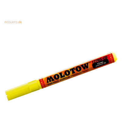 Molotow Permanentmarker One4All 127 HS-CO nachfüllbar 1,5mm neongelb f Molotow Permanentmarker One4All 127 HS-CO nachfüllbar 1,5mm neongelb f