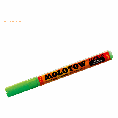 Molotow Permanentmarker One4All 127 HS-CO nachfüllbar 1,5mm neongrün f Molotow Permanentmarker One4All 127 HS-CO nachfüllbar 1,5mm neongrün f
