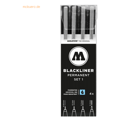 Molotow Blackliner VE=4 Stück Set 1 sortiert schwarz Molotow Blackliner VE=4 Stück Set 1 sortiert schwarz