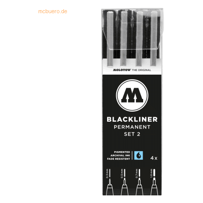 Molotow Blackliner VE=4 Stück Set 2 sortiert schwarz Molotow Blackliner VE=4 Stück Set 2 sortiert schwarz