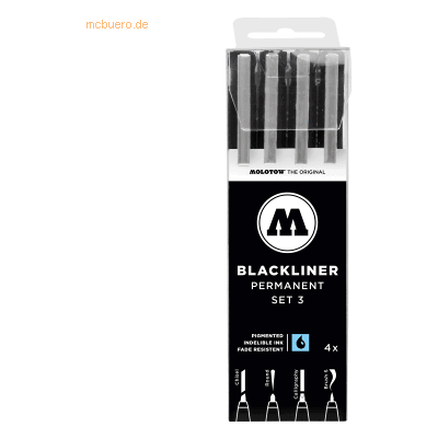 Molotow Blackliner Set 3 schwarz VE=je 1 Chisel, Round, Calligraphy, B Molotow Blackliner Set 3 schwarz VE=je 1 Chisel, Round, Calligraphy, B