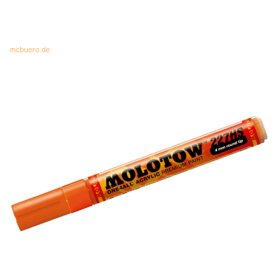 Molotow Permanentmarker One4All 227 HS nachfüllbar 4mm dare orange Molotow Permanentmarker One4All 227 HS nachfüllbar 4mm dare orange