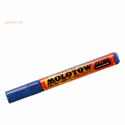 Molotow Permanentmarker One4All 227 HS nachfüllbar 4mm echtblau Molotow Permanentmarker One4All 227 HS nachfüllbar 4mm echtblau