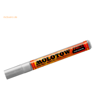 Molotow Permanentmarker One4All 227 HS nachfüllbar 4mm metallic silber Molotow Permanentmarker One4All 227 HS nachfüllbar 4mm metallic silber