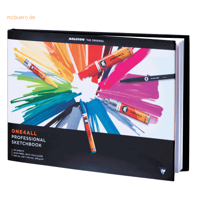 Molotow Professional Sketchbook One4All A4 quer 205 g/qm 40 Blatt Molotow Professional Sketchbook One4All A4 quer 205 g/qm 40 Blatt