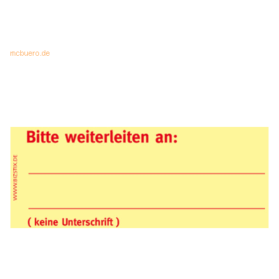 Bizstix Haftnotizen 75x35mm gelb 'Bitte weiterleiten an' VE=5 Blöcke Bizstix Haftnotizen 75x35mm gelb 'Bitte weiterleiten an' VE=5 Blöcke