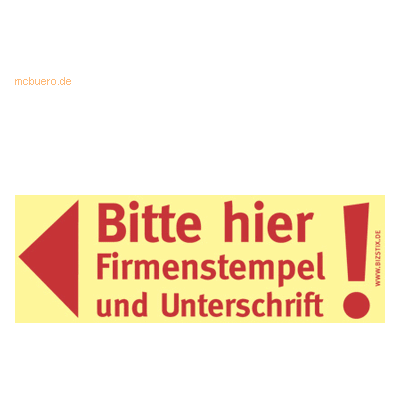 Bizstix Haftnotizen 75x35mm gelb 'Bitte hier Firmenstempel und Untersc Bizstix Haftnotizen 75x35mm gelb 'Bitte hier Firmenstempel und Untersc