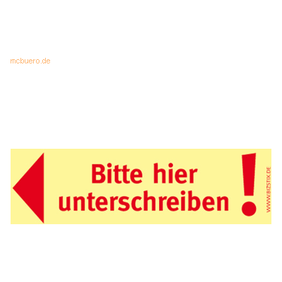 Bizstix Haftnotizen 75x35mm gelb 'Bitte hier unterschreiben Pfeil nach Bizstix Haftnotizen 75x35mm gelb 'Bitte hier unterschreiben Pfeil nach