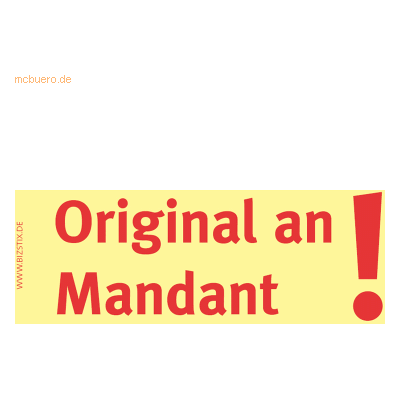 Bizstix Haftnotizen 75x35mm gelb 'Original an Mandant' VE=5 Blöcke Bizstix Haftnotizen 75x35mm gelb 'Original an Mandant' VE=5 Blöcke