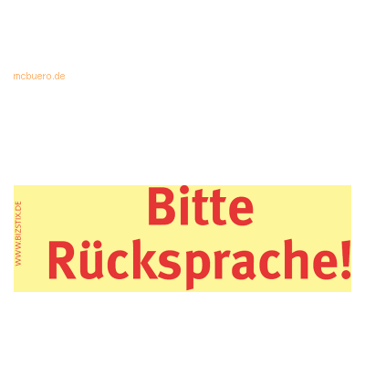 Bizstix Haftnotizen 75x35mm gelb 'Bitte Rücksprache' VE=5 Blöcke Bizstix Haftnotizen 75x35mm gelb 'Bitte Rücksprache' VE=5 Blöcke
