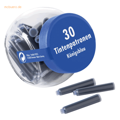 10 x Pelikan Tintenpatronen 4001 königsblau im Glas VE=30 Stück 10 x Pelikan Tintenpatronen 4001 königsblau im Glas VE=30 Stück
