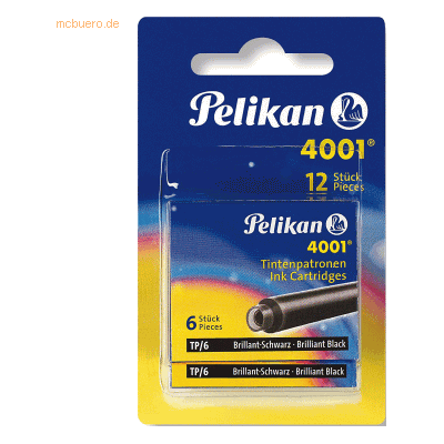 8 x Pelikan Tintenpatrone 4001 TP/6 brillant-schwarz Blister Inhalt 2 8 x Pelikan Tintenpatrone 4001 TP/6 brillant-schwarz Blister Inhalt 2