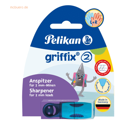 10 x Pelikan Dosenspitzer griffix für 2mm Minen Oceanblue 10 x Pelikan Dosenspitzer griffix für 2mm Minen Oceanblue