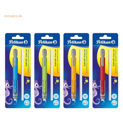 10 x Pelikan Radierstift + Refill Kunststoff 65x190x15mm Blister sorti 10 x Pelikan Radierstift + Refill Kunststoff 65x190x15mm Blister sorti