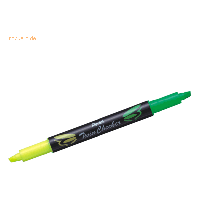 12 x Pentel Textmarker Twin Checker 1-3,5mm gelb/hellgrün 12 x Pentel Textmarker Twin Checker 1-3,5mm gelb/hellgrün
