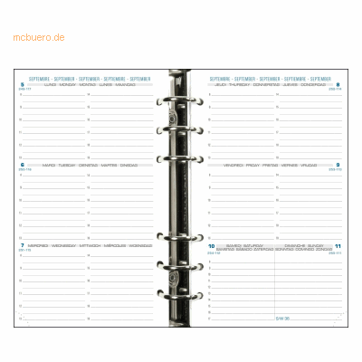 Quo Vadis Timer Kalender 1 Woche/ 2 Seite waagrecht 105x172mm Kalendar Quo Vadis Timer Kalender 1 Woche/ 2 Seite waagrecht 105x172mm Kalendar