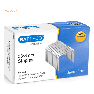 Rapesco Heftklammern 53/8mm verzinkt VE=5.000 Stück Rapesco Heftklammern 53/8mm verzinkt VE=5.000 Stück
