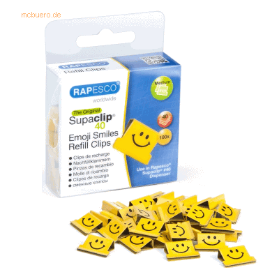 Rapesco Dokumentenclips Supaclip 40 Emoji gelb VE=100 Stück Rapesco Dokumentenclips Supaclip 40 Emoji gelb VE=100 Stück