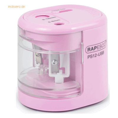 Rapesco Anpitzer PS12-USB elektrisch rosa Rapesco Anpitzer PS12-USB elektrisch rosa