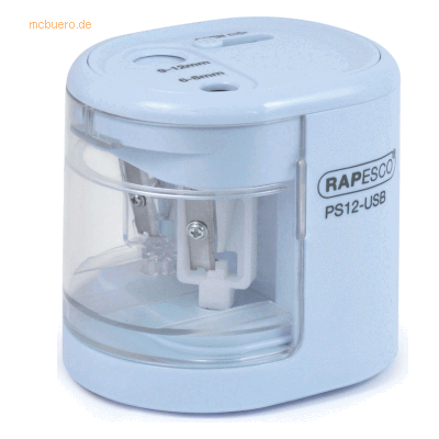 Rapesco Anpitzer PS12-USB elektrisch hellblau Rapesco Anpitzer PS12-USB elektrisch hellblau